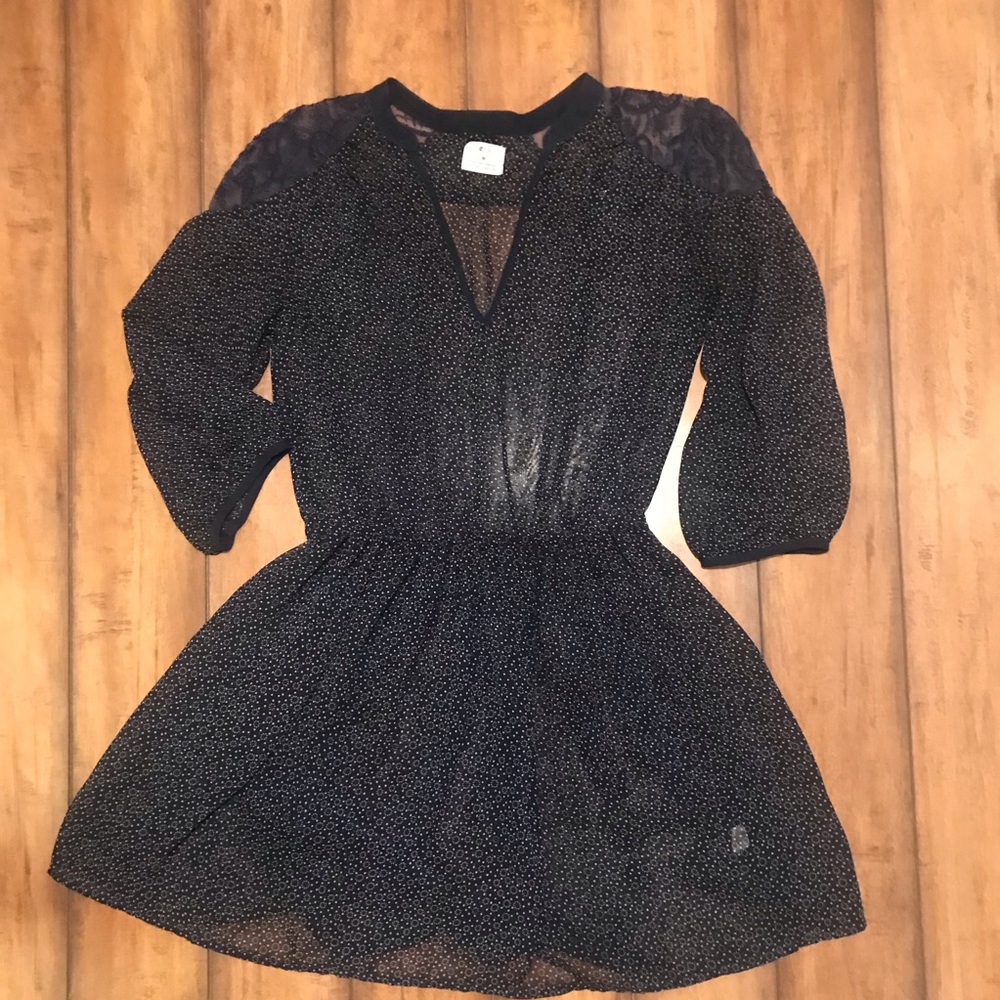 Pins & Needles Navy & White Sheer Dress